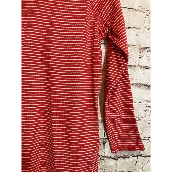 Ralph Lauren Black Label Top Womens 1X Red Striped Ribbed Knit Quarter Zip - Picture 8 of 15